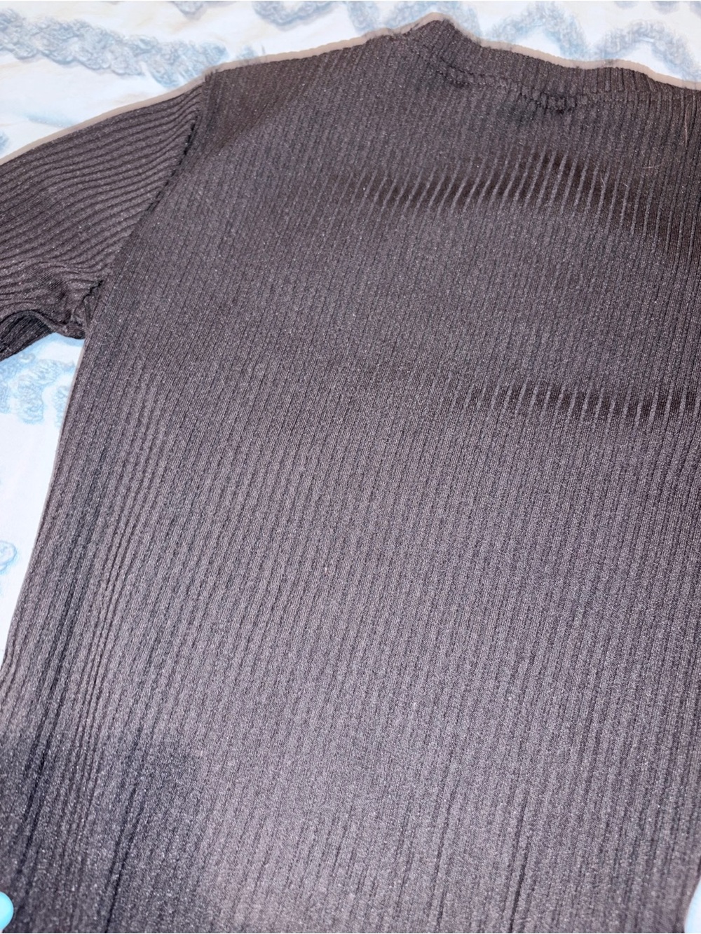 SO Black Ribbed Short-Sleeve One-Piece Bodysuit - Picture 5 of 5